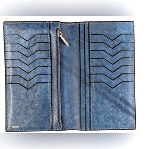 Valextra Vertical Wallet in Cobalt Blue